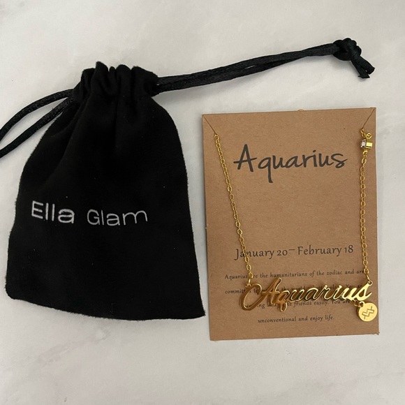 New Ella Glam Zodiac Aquarius Necklace - Picture 2 of 3
